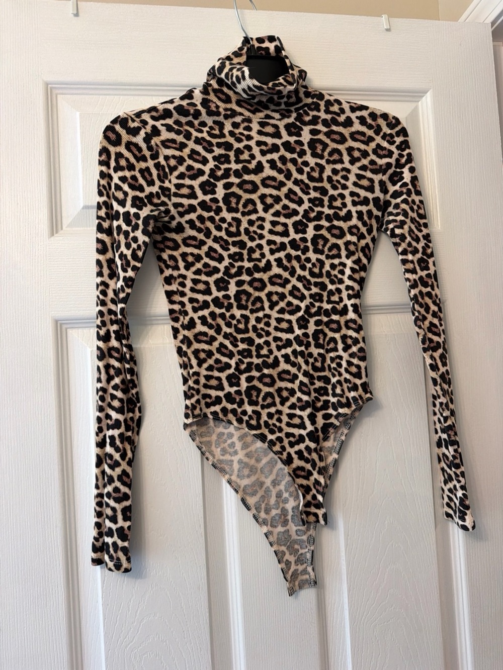 H&M Leopard Print Turtleneck Bodysuit